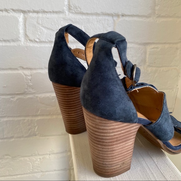 Lucky Brand Fringe Suede Block Heel Shoes 7 - Picture 8 of 16